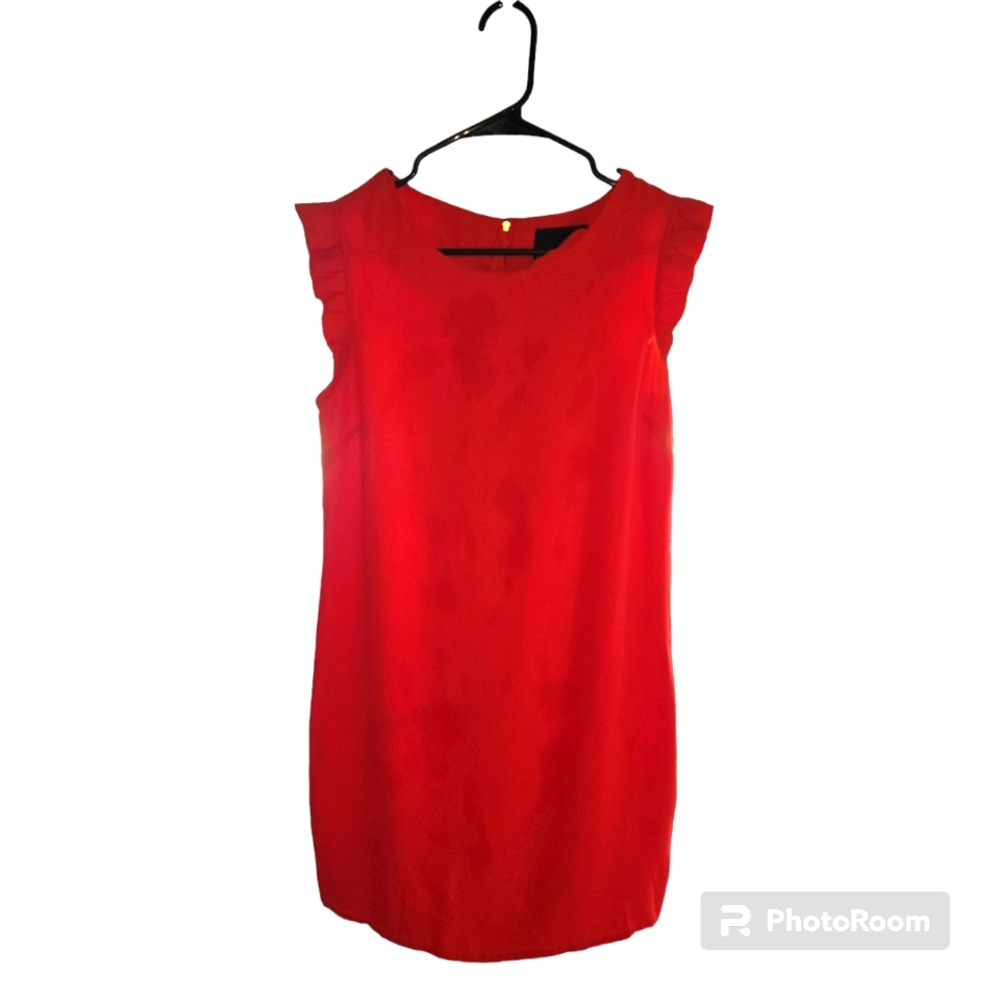 Cynthia Rowley ruffle sleeve coral dress